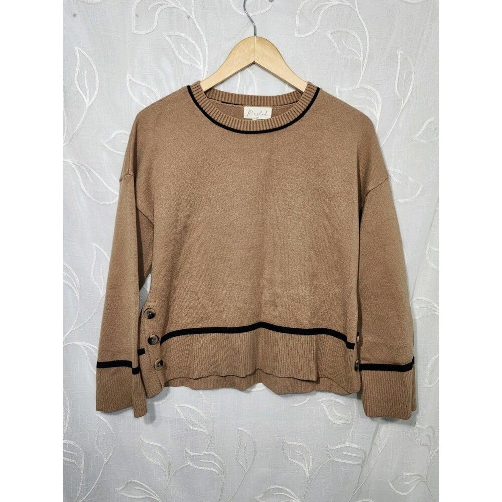 Marled Sweater Womens Medium Brown Classy Old Money
